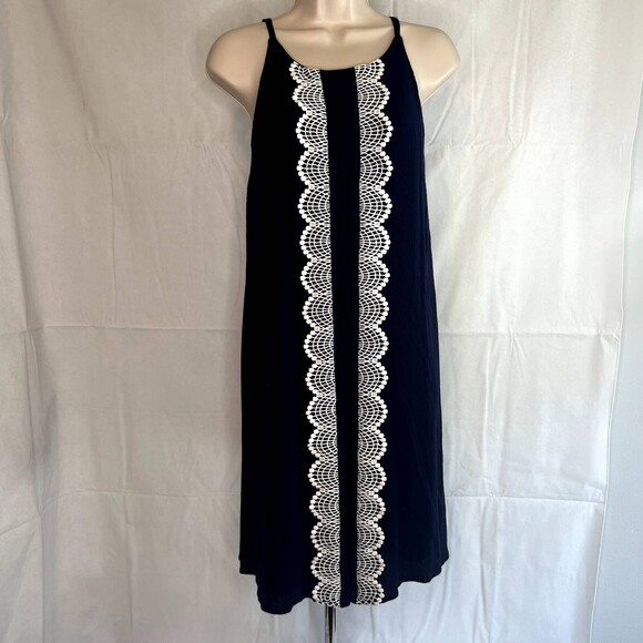 Westport 1962 Scallop Crochet Blue Halter Dress Size Medium Whimsical Dreamy - Picture 10 of 10